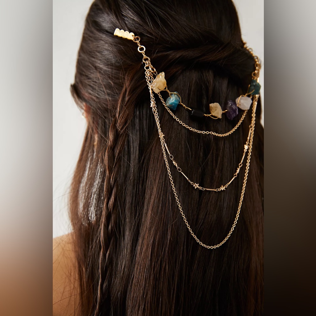 Newfree People-Ariana Ost Dripping Stones Hairpiece Bronze
